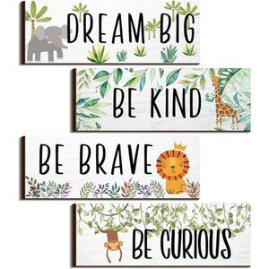 4 Pieces Woodland Nursery Decor Safari Nursery Decor